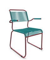 Schaffner Säntis Fauteuil repas Spaghetti pieds en luge Bleu Kali 56 Bordeaux 38 