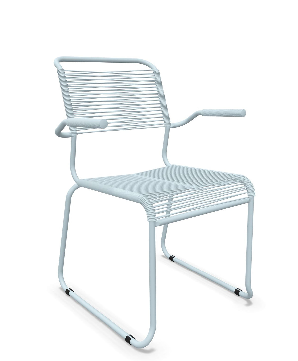 Schaffner Säntis Fauteuil repas Spaghetti pieds en luge Bleu Pastel 51 Bleu Pastel 51 