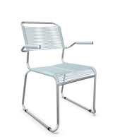 Schaffner Säntis Fauteuil repas Spaghetti pieds en luge Bleu Pastel 51 Galvanisé à chaud 02 