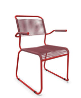 Schaffner Säntis Fauteuil repas Spaghetti pieds en luge Bordeaux 38 Rouge 30 