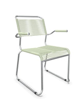 Schaffner Säntis Fauteuil repas Spaghetti pieds en luge Vert Pastel 64 Galvanisé à chaud 02 