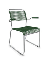 Schaffner Säntis Fauteuil repas Spaghetti pieds en luge Vert Sapin 66 Galvanisé à chaud 02 