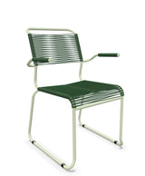 Schaffner Säntis Fauteuil repas Spaghetti pieds en luge Vert Sapin 66 Vert Pastel 64 