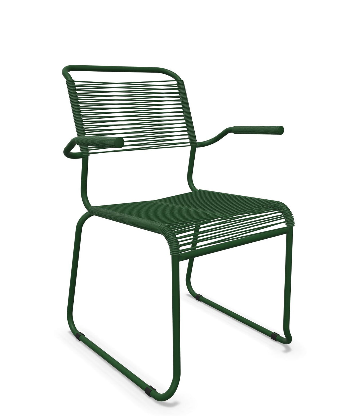 Schaffner Säntis Fauteuil repas Spaghetti pieds en luge Vert Sapin 66 Vert Sapin 66 