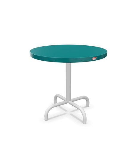 Schaffner Säntis Table d'appoint rabattable ronde Ø54cm h:50cm Bleu Kali 56 Blanc 90 