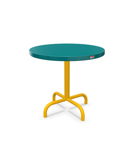 Schaffner Säntis Table d'appoint rabattable ronde Ø54cm h:50cm Bleu Kali 56 Jaune 11 