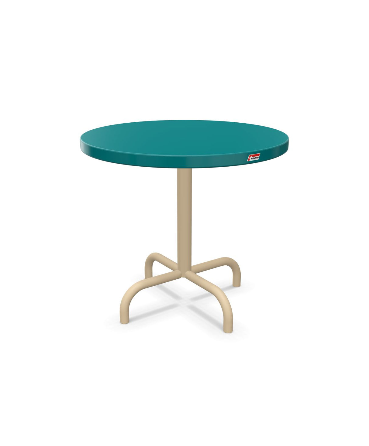 Schaffner Säntis Table d'appoint rabattable ronde Ø54cm h:50cm Bleu Kali 56 Marron Pastel 83 
