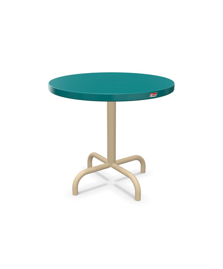 Schaffner Säntis Table d'appoint rabattable ronde Ø54cm h:50cm Bleu Kali 56 Marron Pastel 83 
