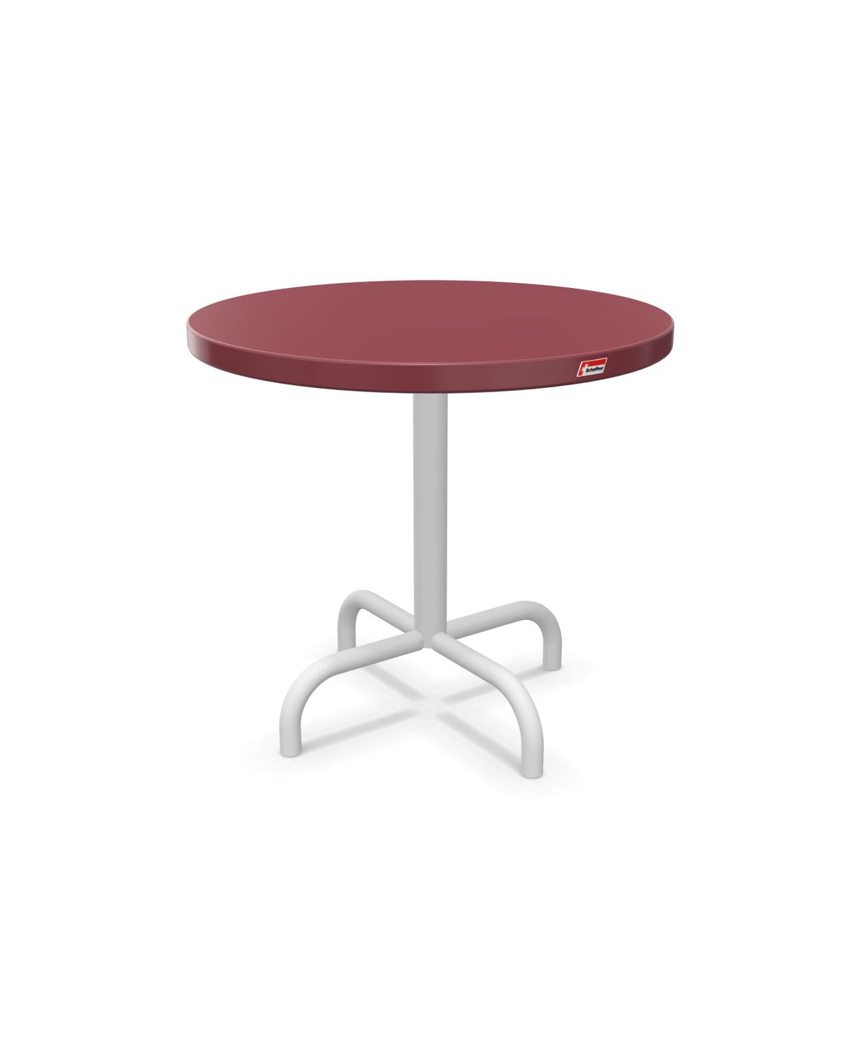 Schaffner Säntis Table d'appoint rabattable ronde Ø54cm h:50cm Bordeaux 38 Blanc 90 