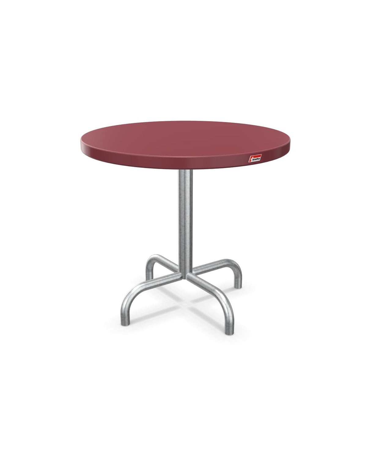 Schaffner Säntis Table d'appoint rabattable ronde Ø54cm h:50cm Bordeaux 38 Galvanisé à chaud 02 