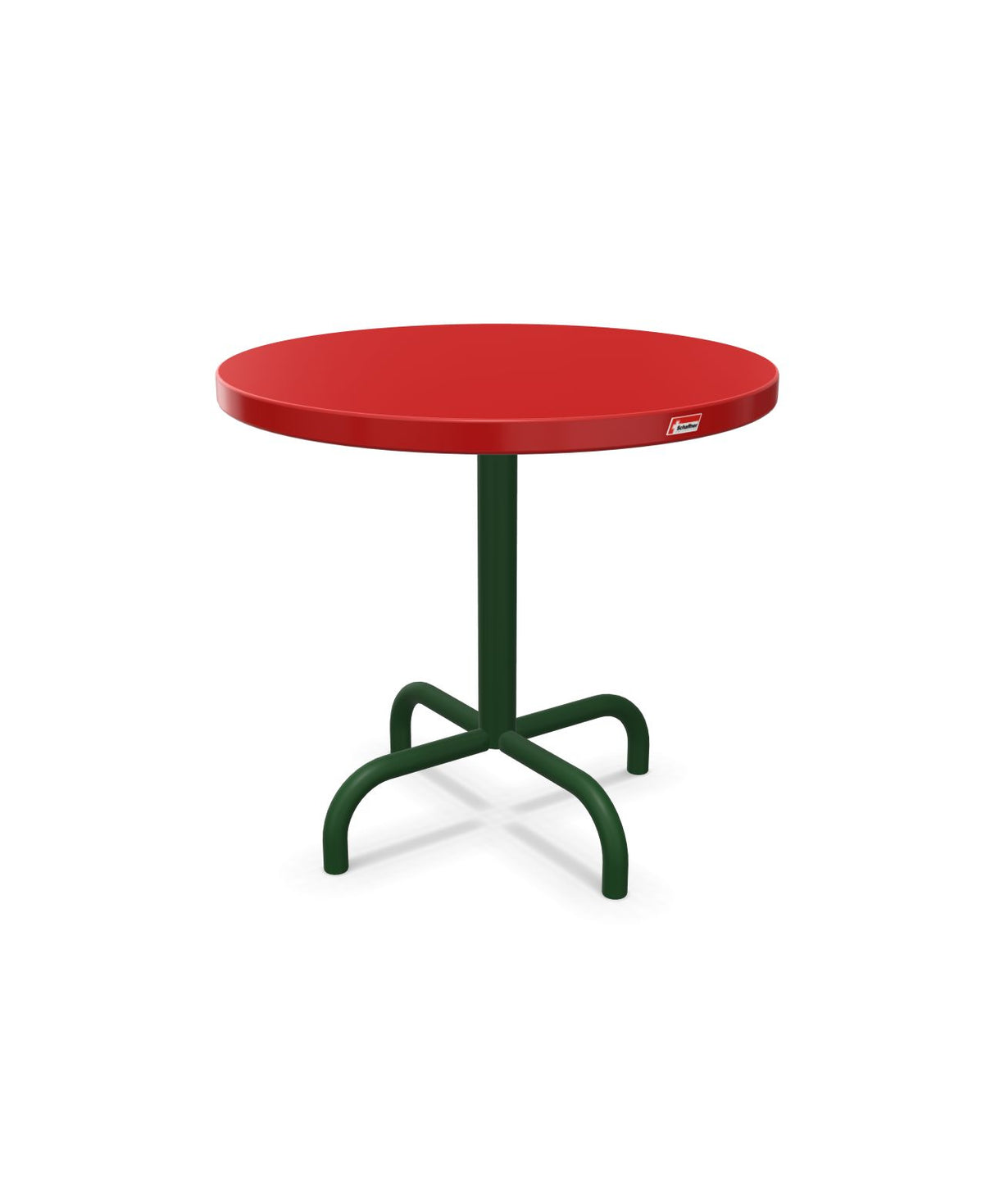 Schaffner Säntis Table d'appoint rabattable ronde Ø54cm h:50cm Rouge 30 Vert Sapin 66 