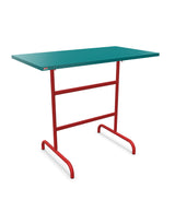 Schaffner Säntis Table haute rabattable 130x70cm h:110cm Bleu Kali 56 Rouge 30 