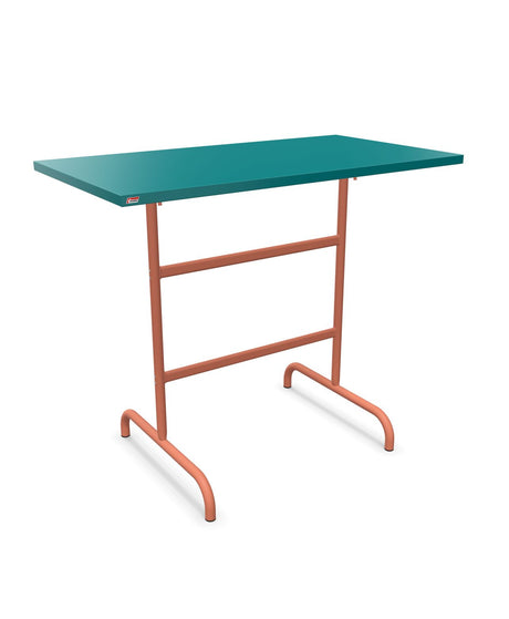 Schaffner Säntis Table haute rabattable 130x70cm h:110cm Bleu Kali 56 Terracotta 84 