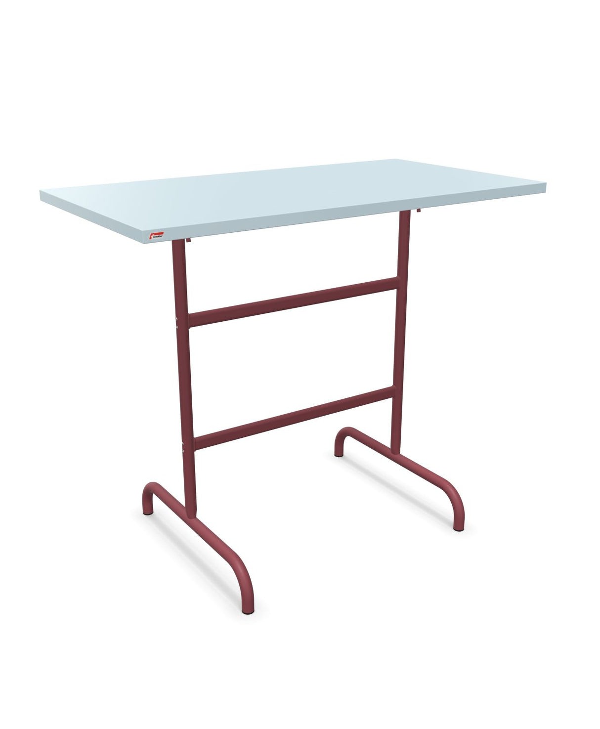 Schaffner Säntis Table haute rabattable 130x70cm h:110cm Bleu Pastel 51 Bordeaux 38 