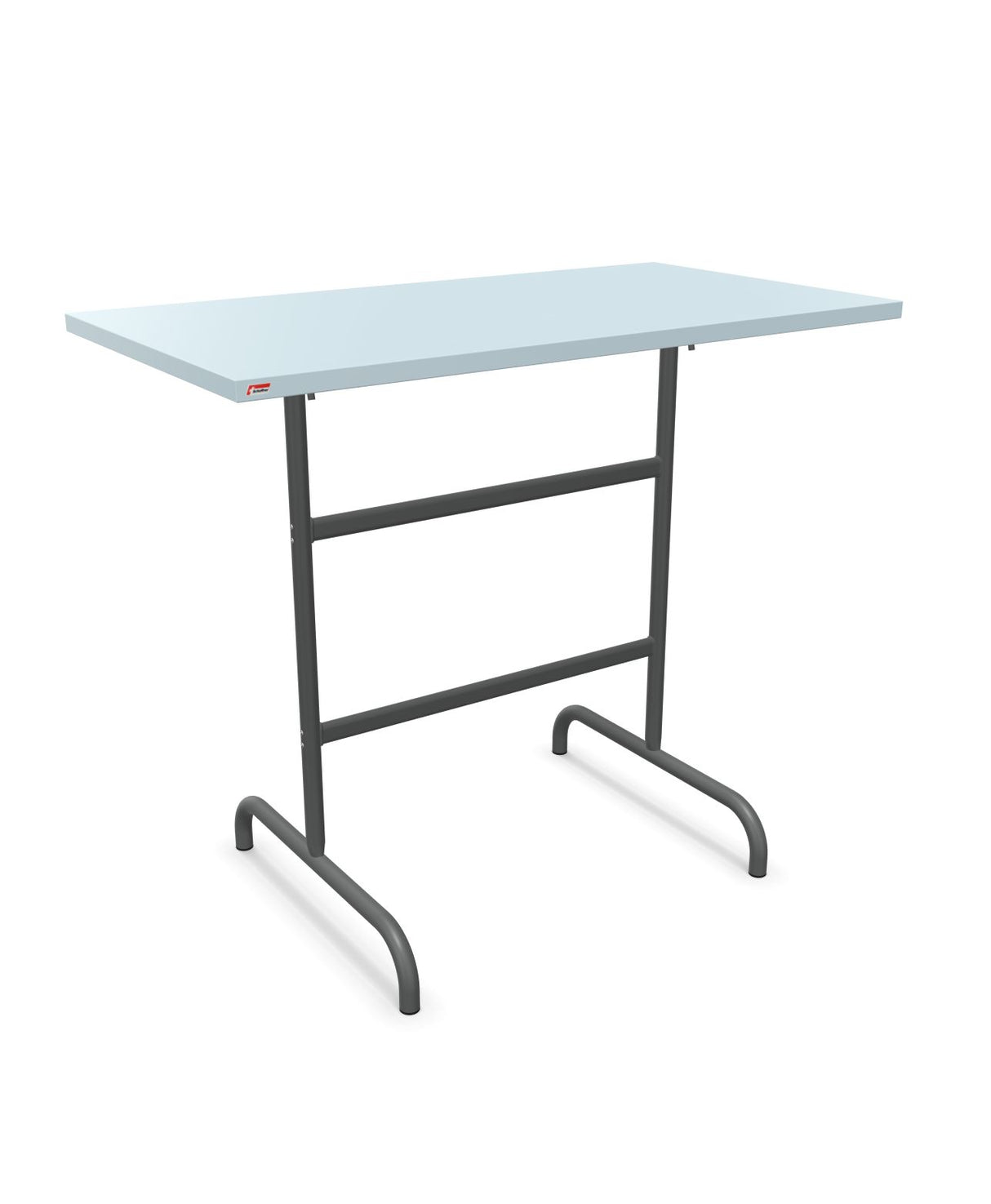Schaffner Säntis Table haute rabattable 130x70cm h:110cm Bleu Pastel 51 Graphite 73 
