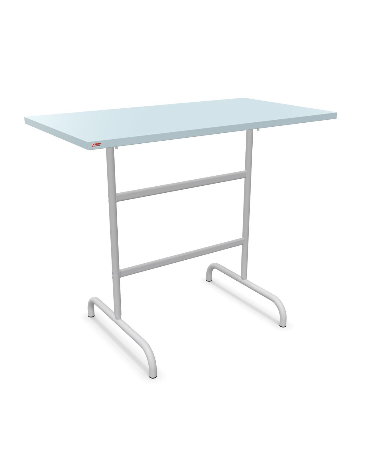 Schaffner Säntis Table haute rabattable 130x70cm h:110cm Bleu Pastel 51 Gris Argent 78 