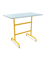 Schaffner Säntis Table haute rabattable 130x70cm h:110cm Bleu Pastel 51 Jaune 11 