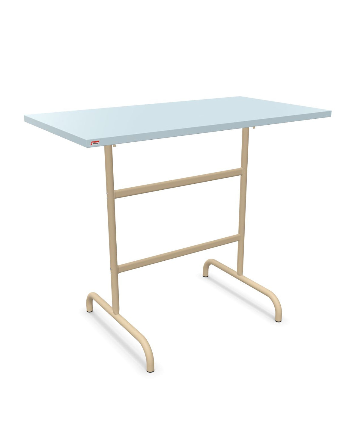 Schaffner Säntis Table haute rabattable 130x70cm h:110cm Bleu Pastel 51 Marron Pastel 83 