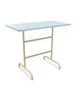 Schaffner Säntis Table haute rabattable 130x70cm h:110cm Bleu Pastel 51 Marron Pastel 83 