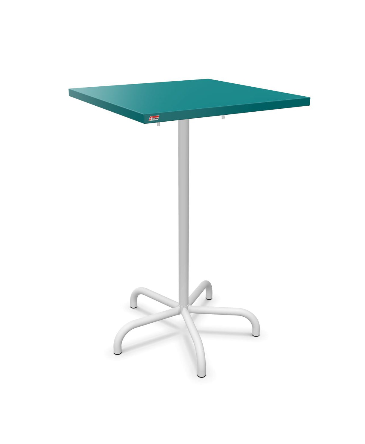 Schaffner Säntis Table haute rabattable 70x70cm h:110cm Bleu Kali 56 Blanc 90 