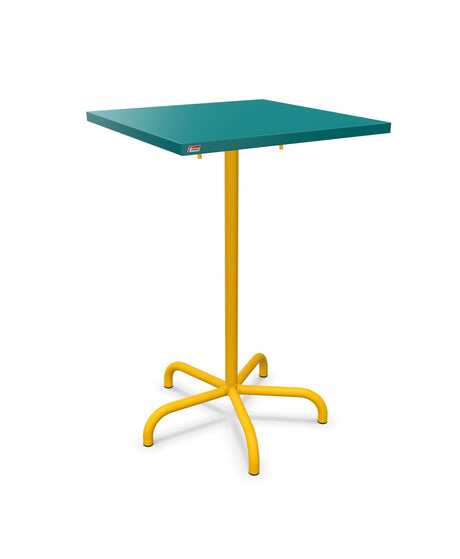 Schaffner Säntis Table haute rabattable 70x70cm h:110cm Bleu Kali 56 Jaune 11 