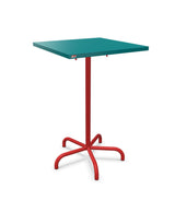 Schaffner Säntis Table haute rabattable 70x70cm h:110cm Bleu Kali 56 Rouge 30 