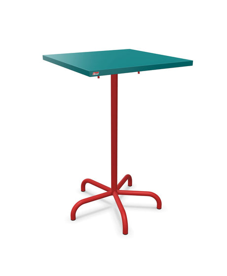 Schaffner Säntis Table haute rabattable 70x70cm h:110cm Bleu Kali 56 Rouge 30 