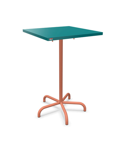 Schaffner Säntis Table haute rabattable 70x70cm h:110cm Bleu Kali 56 Terracotta 84 