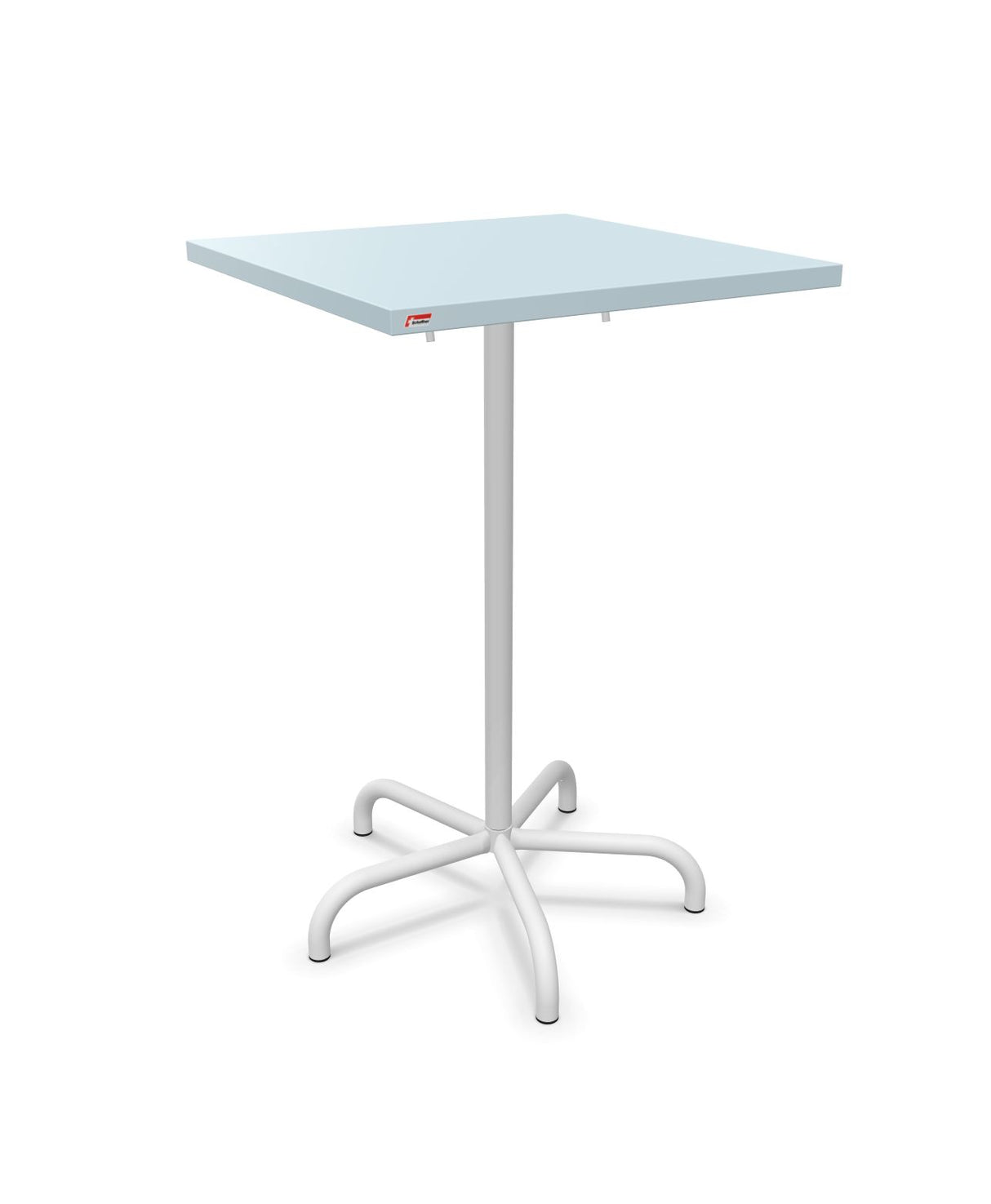 Schaffner Säntis Table haute rabattable 70x70cm h:110cm Bleu Pastel 51 Blanc 90 