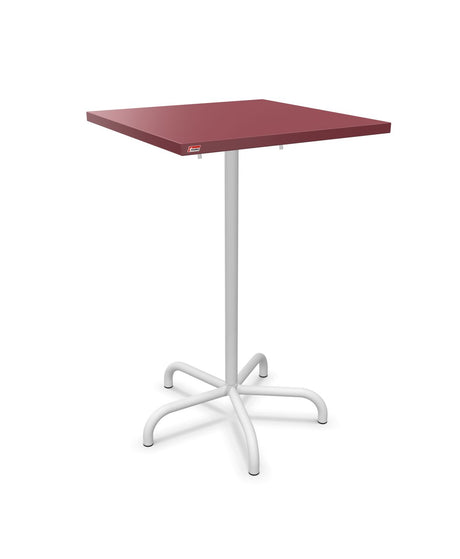 Schaffner Säntis Table haute rabattable 70x70cm h:110cm Bordeaux 38 Blanc 90 