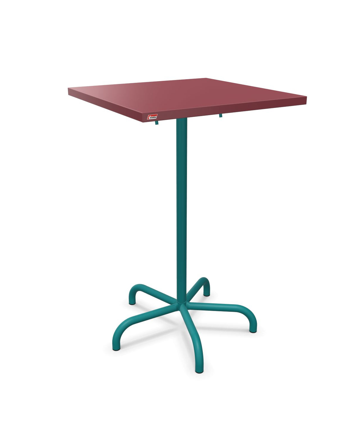 Schaffner Säntis Table haute rabattable 70x70cm h:110cm Bordeaux 38 Bleu Kali 56 