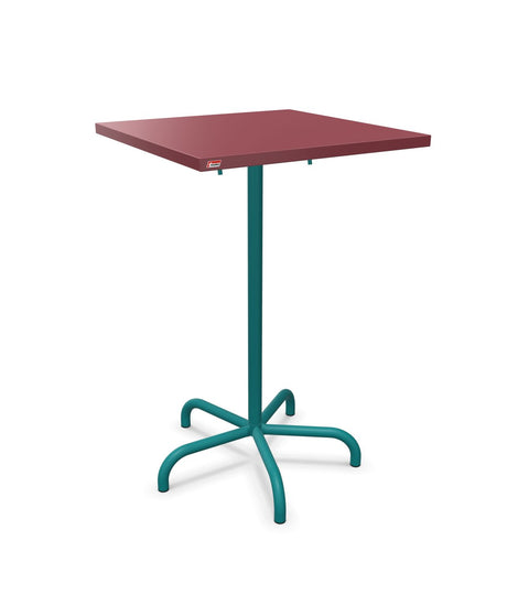 Schaffner Säntis Table haute rabattable 70x70cm h:110cm Bordeaux 38 Bleu Kali 56 