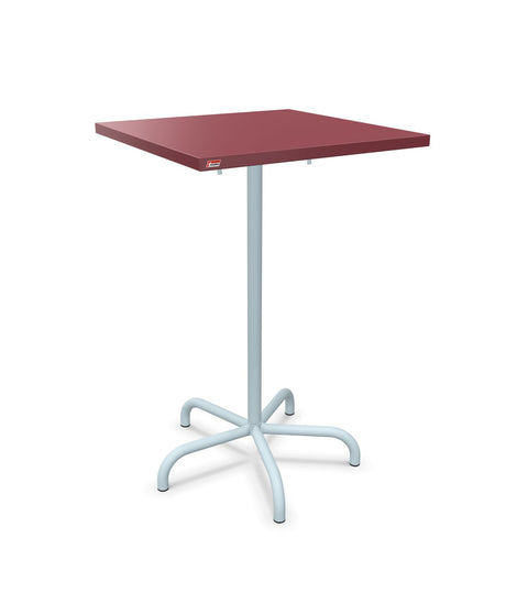 Schaffner Säntis Table haute rabattable 70x70cm h:110cm Bordeaux 38 Bleu Pastel 51 
