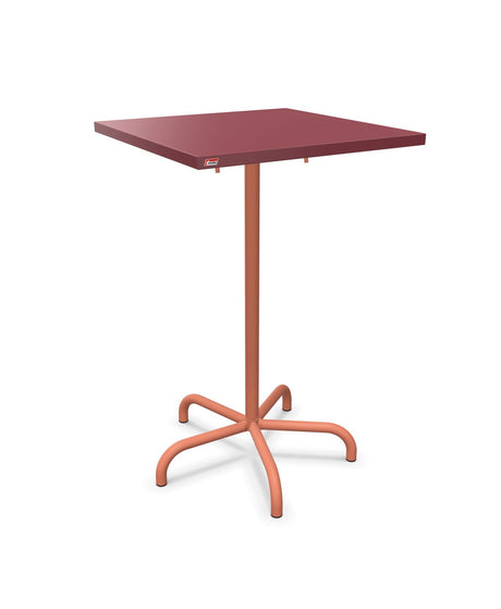 Schaffner Säntis Table haute rabattable 70x70cm h:110cm Bordeaux 38 Terracotta 84 