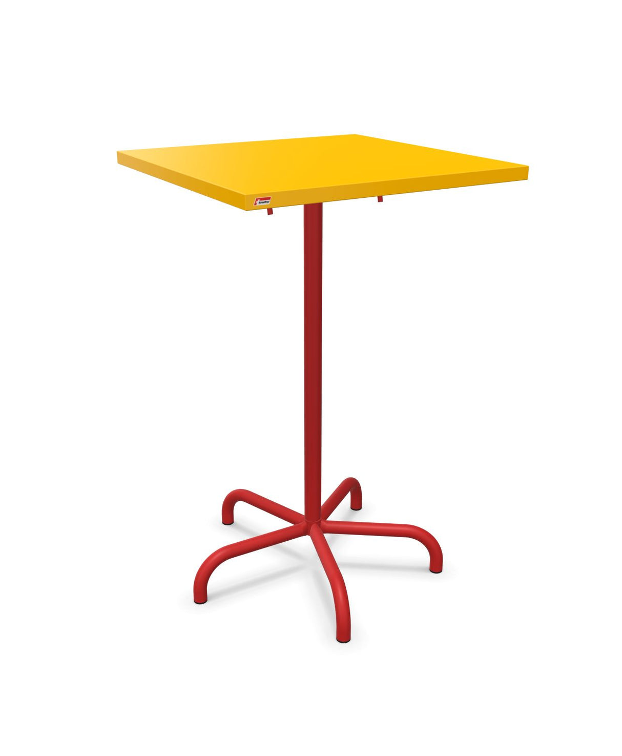 Schaffner Säntis Table haute rabattable 70x70cm h:110cm Jaune 11 Rouge 30 