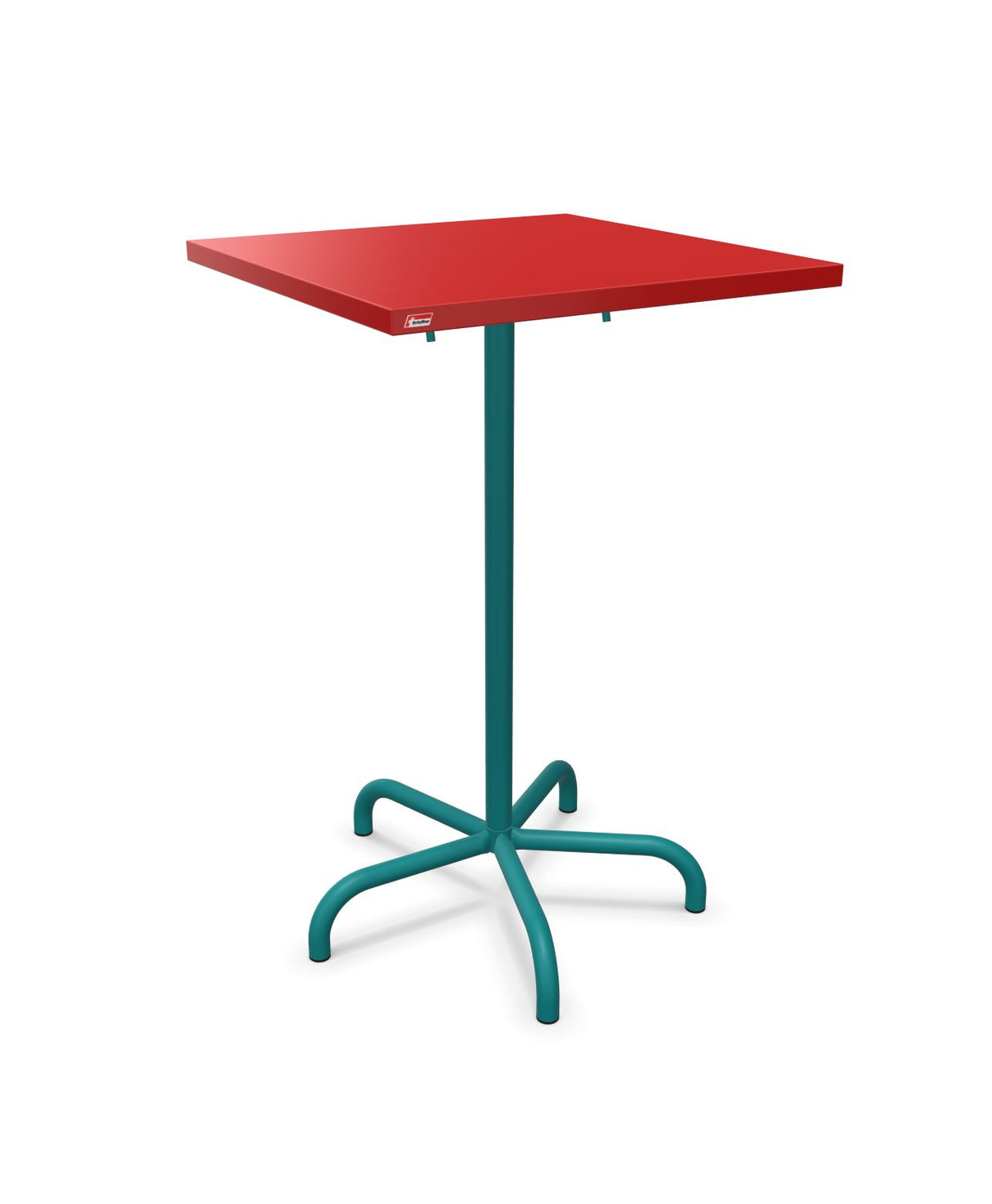 Schaffner Säntis Table haute rabattable 70x70cm h:110cm Rouge 30 Bleu Kali 56 