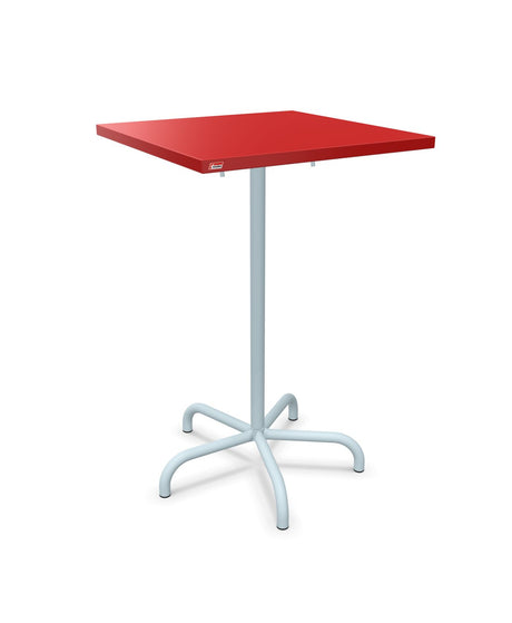 Schaffner Säntis Table haute rabattable 70x70cm h:110cm Rouge 30 Bleu Pastel 51 