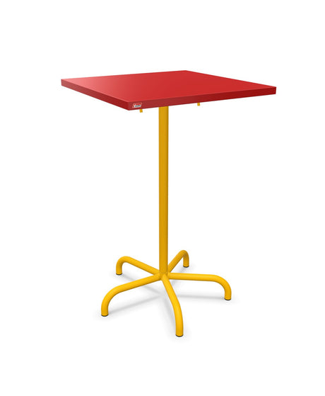 Schaffner Säntis Table haute rabattable 70x70cm h:110cm Rouge 30 Jaune 11 