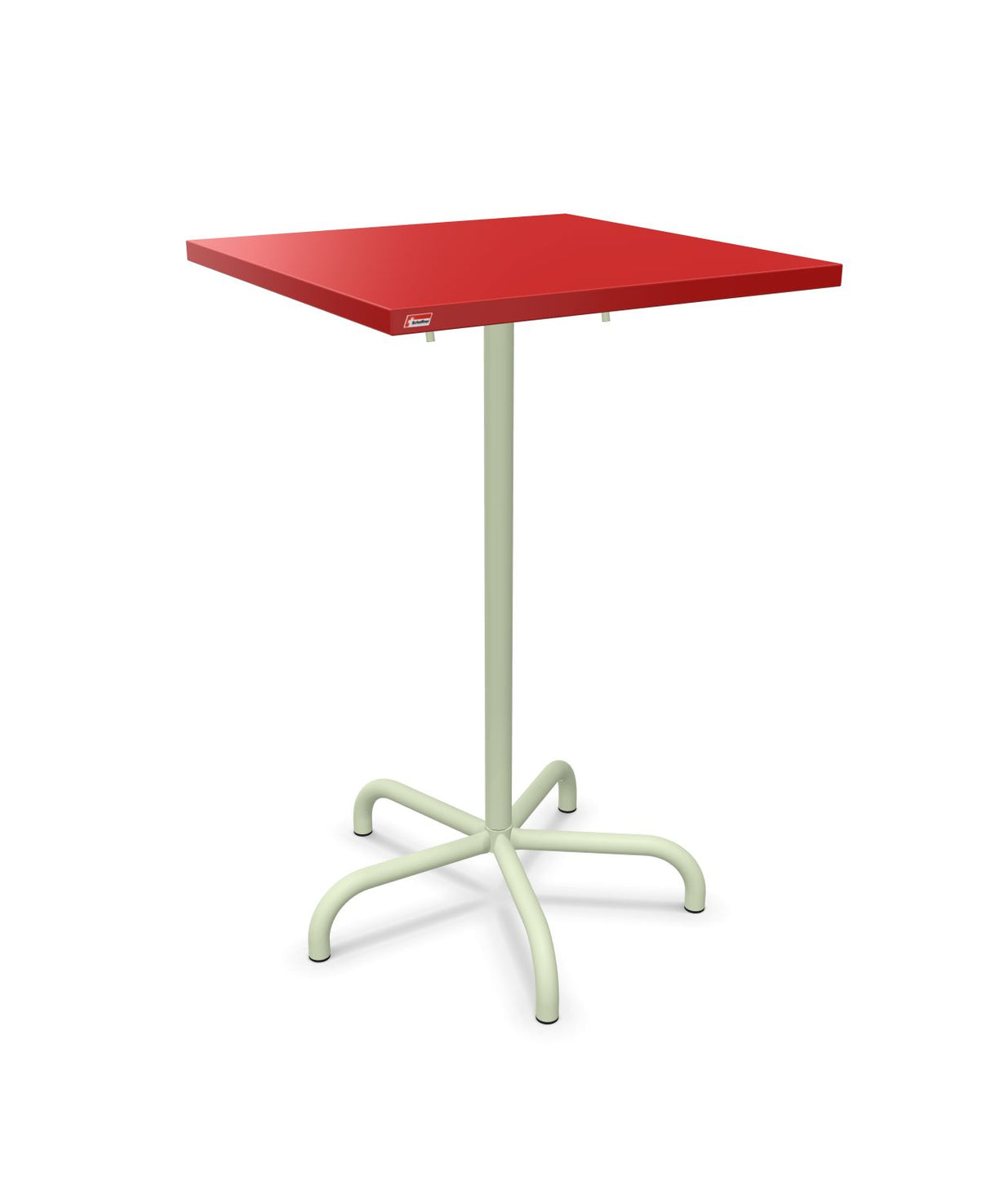 Schaffner Säntis Table haute rabattable 70x70cm h:110cm Rouge 30 Vert Pastel 64 
