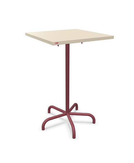 Schaffner Säntis Table haute rabattable 70x70cm h:110cm Sable Pastel 15 Bordeaux 38 
