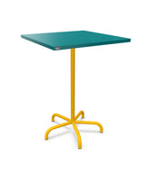 Schaffner Säntis Table haute rabattable 80x80cm h:110cm Bleu Kali 56 Jaune 11 