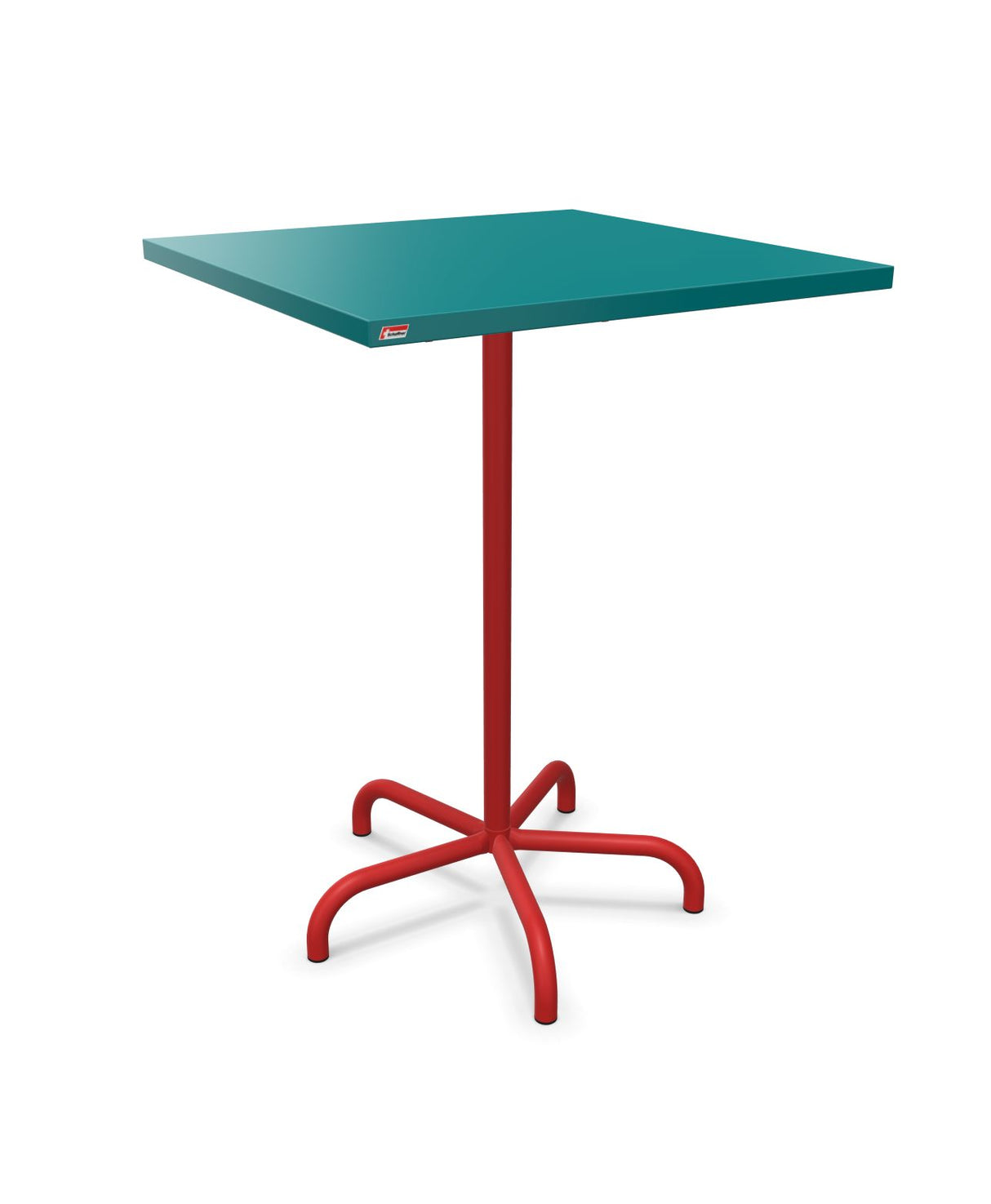 Schaffner Säntis Table haute rabattable 80x80cm h:110cm Bleu Kali 56 Rouge 30 