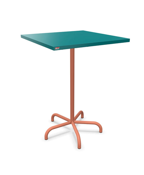 Schaffner Säntis Table haute rabattable 80x80cm h:110cm Bleu Kali 56 Terracotta 84 