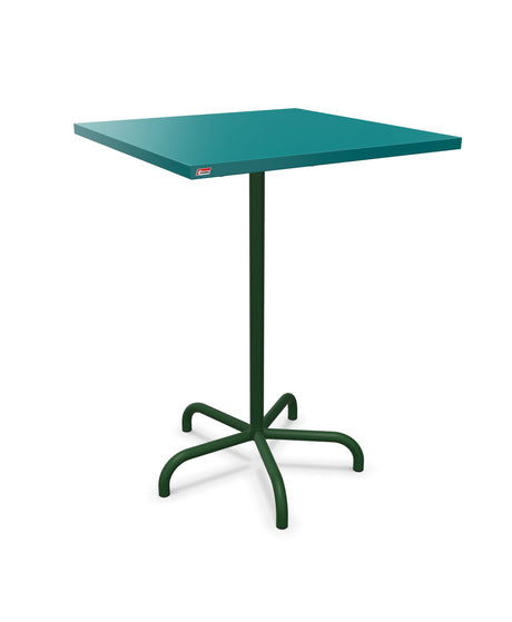Schaffner Säntis Table haute rabattable 80x80cm h:110cm Bleu Kali 56 Vert Sapin 66 