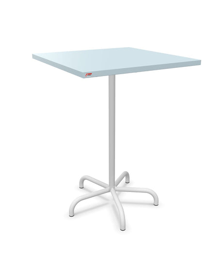 Schaffner Säntis Table haute rabattable 80x80cm h:110cm Bleu Pastel 51 Blanc 90 