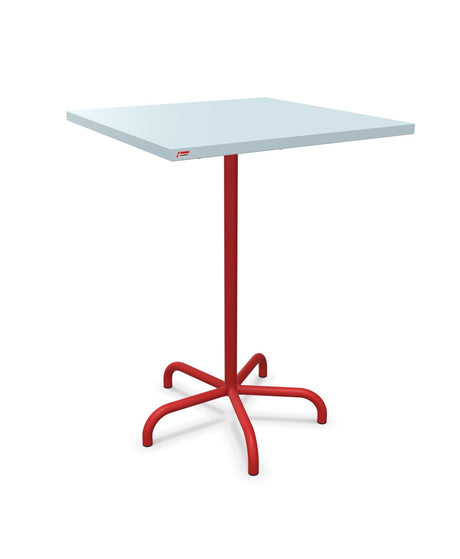 Schaffner Säntis Table haute rabattable 80x80cm h:110cm Bleu Pastel 51 Rouge 30 