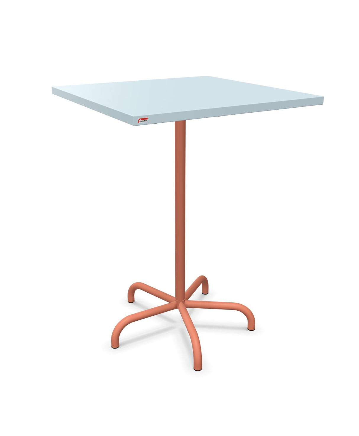 Schaffner Säntis Table haute rabattable 80x80cm h:110cm Bleu Pastel 51 Terracotta 84 
