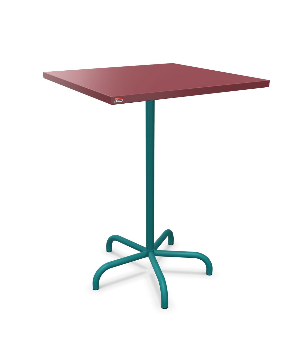 Schaffner Säntis Table haute rabattable 80x80cm h:110cm Bordeaux 38 Bleu Kali 56 