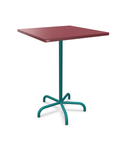 Schaffner Säntis Table haute rabattable 80x80cm h:110cm Bordeaux 38 Bleu Kali 56 