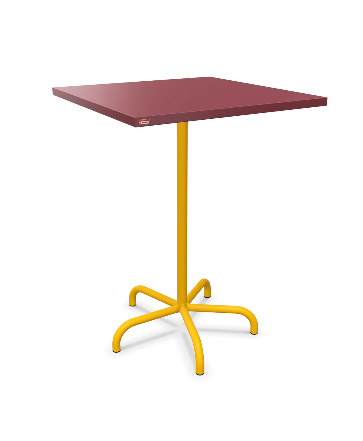 Schaffner Säntis Table haute rabattable 80x80cm h:110cm Bordeaux 38 Jaune 11 
